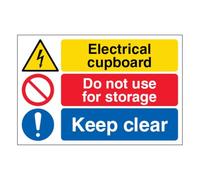V Safety Electrical Placard/Do not use for storage/Keep Clear Grand paysage 400 x 300 mm Panneau de sécurité en aluminium composite 3 mm