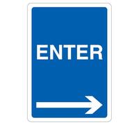 V Safety Exit - Blue Arrow Right 210 x 297 mm (A4) - Panneau de sécurité en aluminium composite 3 mm