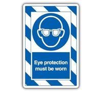 V Safety Eye Protection Must Be Worn ExtraViz Panneau de sécurité en aluminium composite 3 mm 250 x 350 mm
