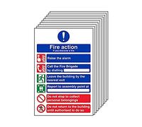 V Safety Fire Action Lot de 10 messages A4 General Fire Action 6 210 x 297 mm