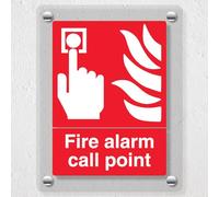V Safety Fire Alarm Call Point - Portrait - 150 x 200 mm - Panneau de sécurité en plexiglas transparent moulé