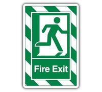 V Safety Fire Exit Man Running Right - ExtraViz - 250 x 350 mm - Panneau de sécurité autocollant en vinyle
