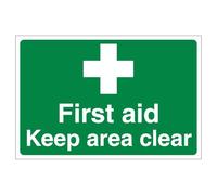 V Safety First Aid Keep Area Clear Panneau de sol antidérapant 450 x 300 mm