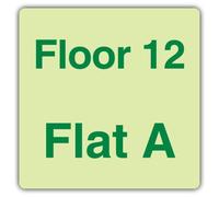V Safety Floor 12 Plaque plate A 100 x 100 mm Triple lueur rigide | Brille dans le noir | Plastique rigide triple lueur | Signalisation de sécurité professionnelle - Fabriqué en Grande-Bretagne