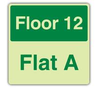 V Safety Floor 12 Plaque plate A en vinyle 150 x 150 mm | Phosphorescent | Vinyle auto-adhésif triple lueur | Signalisation de sécurité professionnelle - Fabriqué en Grande-Bretagne