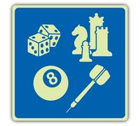 V Safety Gambling Symbol Sign 150 x 150 mm Triple Glow Vinyl | Phosphorescent | Vinyle auto-adhésif triple lueur | Signalisation de sécurité professionnelle - Fabriqué en Grande-Bretagne