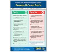 V Safety GDPR Made Simple - Everyday Dos and Don'ts Poster 297 x 420 mm (A3) - Plaque de sécurité en plastique souple standard 0,2 mm