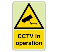 V Safety GloReflect Panneau de sécurité CCTV In Operation - 300 x 450 mm - Composite d'aluminium 3 mm - GloReflect