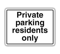 V Safety GloReflect Private Parking Residents Only Panneau de sécurité en vinyle autocollant 600 x 450 mm
