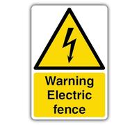 V Safety GloReflect Warning Electric Fence - Panneau de sécurité haute tension - 300 x 450 mm - Vinyle autocollant - GloReflect