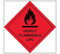 V Safety Hazard Diamond - Panneau magnétique de sécurité LPG-200 x 200 mm