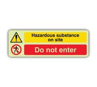 V Safety Hazardous Substance On Site Panneau « Do Not Enter » 300 x 100 mm | Phosphorescent | Plastique rigide triple lueur | Signalisation d'interdiction - Fabriqué en Grande-Bretagne
