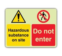 V Safety Hazardous Substance On Site Panneau « Do Not Enter » 400 x 300 mm | Phosphorescent | Plastique rigide triple lueur | Signalisation d'interdiction - Fabriqué en Grande-Bretagne