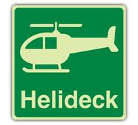 V Safety Helideck Panneau en vinyle double lueur 150 x 150 mm | Brillent dans le noir | Vinyle auto-adhésif double lueur | Signalisation de sécurité marine - Fabriqué en Grande-Bretagne