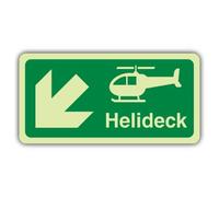 V Safety Helideck Panneau en vinyle double lueur Motif flèche vers le bas à | Brillent dans le noir | Vinyle auto-adhésif double lueur | Signalisation de sécurité marine - Fabriqué en Grande-Bretagne