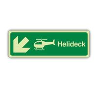 V Safety Helideck Panneau en vinyle double lueur Motif flèche vers le bas à | Brillent dans le noir | Vinyle auto-adhésif double lueur | Signalisation de sécurité marine - Fabriqué en Grande-Bretagne