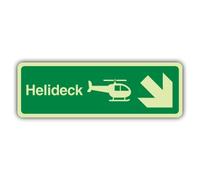 V Safety Helideck Panneau en vinyle double lueur Motif flèche vers le bas à | Brillent dans le noir | Vinyle auto-adhésif double lueur | Signalisation de sécurité marine - Fabriqué en Grande-Bretagne