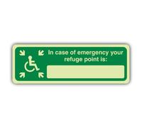 V Safety In Case Of Emergency Your Refuge Point Is Panneau - 300 x 100 mm