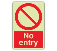 V Safety Interdiction Plaque circulaire vierge 400 x 600 mm | Brille dans le noir | Plastique rigide double lueur | Signalisation d'interdiction - Fabriqué en Grande-Bretagne