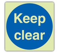 V Safety Keep Clear Panneau en vinyle double lueur 150 x 150 mm | Brille dans le noir | Vinyle auto-adhésif double lueur | Signalisation de sécurité obligatoire - Fabriqué en Grande-Bretagne