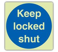 V Safety Keep Locked Shut Panneau rigide triple brillance 80 x 80 mm | Brille dans le noir | Plastique rigide triple lueur | Signalisation de sécurité obligatoire - Fabriqué en Grande-Bretagne