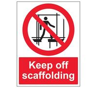 V Safety Keep Off Scaffolding Panneau de sécurité en plastique rigide 200 x 300 mm 2 mm