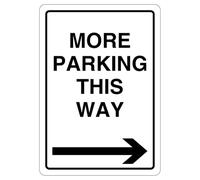 V Safety More Parking This Way - Arrow Right 210 x 297 mm (A4) - Panneau de sécurité autocollant en vinyle