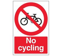 V Safety No Cycling Panneau de sécurité en aluminium composite 200 x 300 mm 3 mm