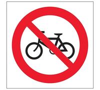 V Safety No Cycling Symbol 100 x 100 mm Autocollant en vinyle Effet aluminium