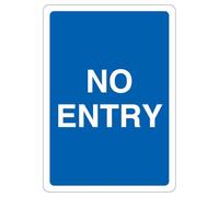 V Safety No Entry Panneau de sécurité en plastique rigide Bleu 210 x 297 mm Format A4 1 mm