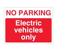 V Safety No Parking Electric Vehicles Only - Panneau de sécurité en aluminium composite - 600 x 450 mm - 3 mm