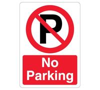 V Safety No Parking - Symbole d'interdiction avec "P" 210 x 297 mm (A4) - Panneau de sécurité réfléchissant en aluminium composite 3 mm