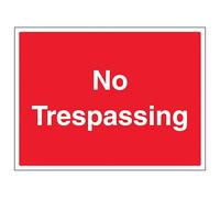 V Safety No Trespassing Grand paysage 600 x 450 mm Panneau de sécurité en aluminium composite 3 mm