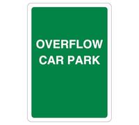 V Safety Overflow Car Park Vert 210 x 297 mm (A4) Panneau de sécurité réfléchissant en aluminium composite 3 mm