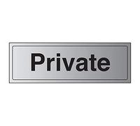 V Safety Panneau autocollant pour porte privée Effet aluminium 300 x 100 mm