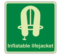 V Safety Panneau de sauvetage gonflable en vinyle triple lueur 150 x 150 mm | Phosphorescent | Vinyle auto-adhésif triple lueur | Signalisation de sécurité marine - Fabriqué en Grande-Bretagne