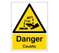 V Safety Panneau de sécurité autocollant en vinyle Motif Danger Caustic 150 x 200 mm
