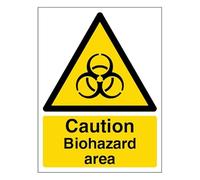 V Safety Panneau de sécurité autocollant en vinyle Motif zone de danger biohazard 450 x 600 mm