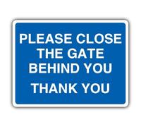 V Safety Panneau de sécurité avec inscription « Please Close The Gate Behind You Thank You » 300 x 225 mm