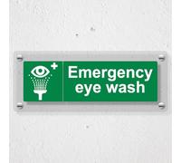 V Safety Panneau de sécurité en acrylique transparent pour lavage des yeux Motif paysage 300 x 100 mm