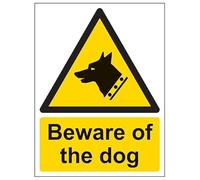 V Safety Panneau de sécurité en aluminium brossé avec inscription « Beware Of The Dog » 300 x 400 mm