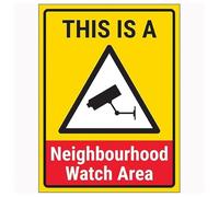 V Safety Panneau de sécurité en aluminium brossé avec inscription « This Is A Neighbourhood Watch Area » 150 x 200 mm