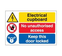 V Safety Panneau de sécurité en aluminium composite 300 x 200 mm Inscription « Keep this door locked » Grand format 300 x 200 mm