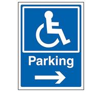 V Safety Panneau de sécurité en aluminium composite avec flèche de stationnement pour handicapés 200 x 300 mm 3 mm