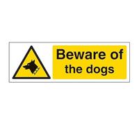 V Safety Panneau de sécurité en aluminium composite avec inscription « Beware of the Dog » - 450 x 150 mm - 3 mm