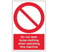 V Safety Panneau de sécurité en aluminium composite avec inscription « Do Not Wear Loose Clothing When Operating » Portrait 200 x 300 mm