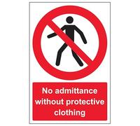 V Safety Panneau de sécurité en aluminium composite avec inscription « No Admittance Without Protective Clothing » 200 x 300 mm