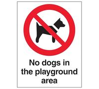 V Safety Panneau de sécurité en aluminium composite Inscription No Dogs In The Playground Area 200 x 300 mm