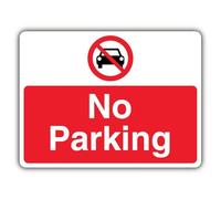 V Safety Panneau de sécurité en plastique rigide 600 x 450 mm avec symbole d'interdiction de stationnement Inscription No Parking Standard Glow 600 x 450 mm