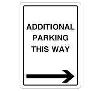 V Safety Panneau de sécurité en plastique rigide avec inscription « Additional Parking This Way » - 297 x 210 cm - 1 mm
